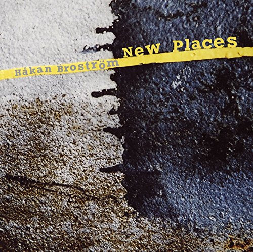 Album cover with textured, split-color background and yellow text reading "New Places" by Håkan Broström.
