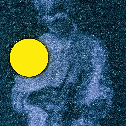 The image is a blue-toned abstract background with a yellow circle. Alt text: Yellow circle on a blue-toned abstract background.