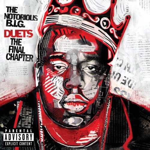 "Album cover featuring a man's portrait with a crown, red and black tones."