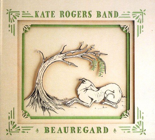 "Album cover with a drawing of a horse under a tree, beige background."