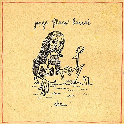 Vinyl album cover with a bearded man in a boat holding a guitar.