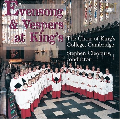 "CD cover featuring King's College Choir in robes, standing in a church."
