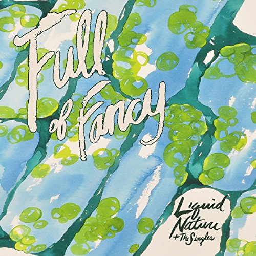 "Album cover with watercolor design, featuring green circles on blue branches and white text."