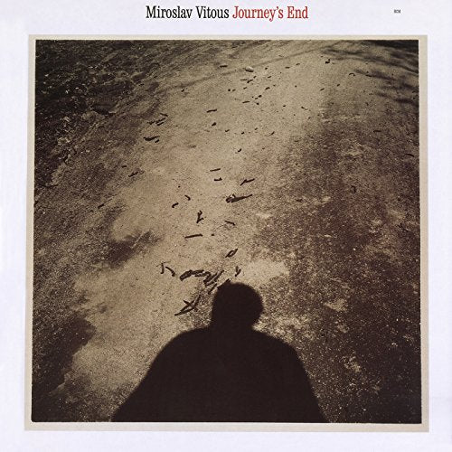 "Album cover with a shadowy figure on a leaf-covered path, sepia-toned image."