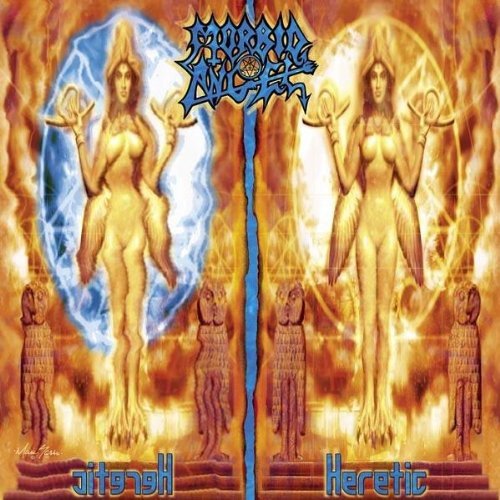 Album cover featuring two nude female figures surrounded by flames and statues.