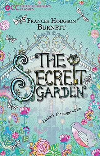 "Book cover of 'The Secret Garden' with ornate gate and floral design."