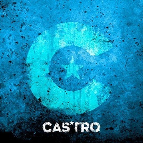 The image is a blue album cover with a large 'C', the name 'CASTRO', and an Amazon logo.