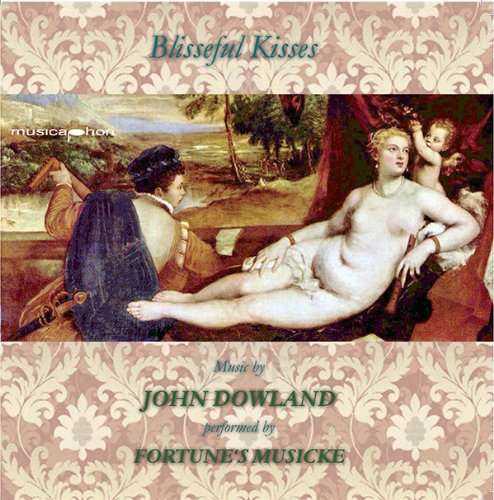 "CD cover with Renaissance-style painting of man and semi-nude woman, floral border."