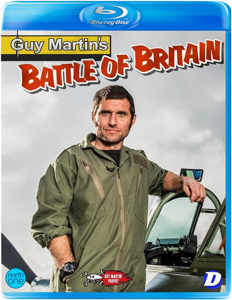 Blue-ray disc case cover featuring Guy Martin in a green flight suit.