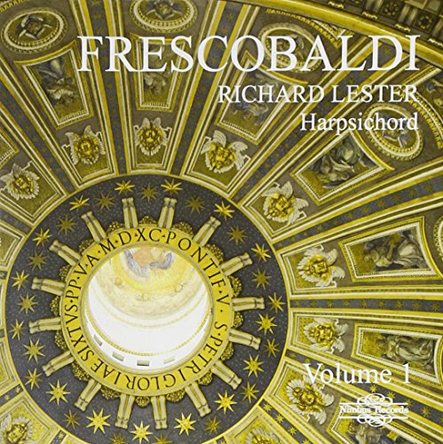 A CD cover featuring a golden, ornate ceiling with text "Frescobaldi" and "Richard Lester Harpsichord".