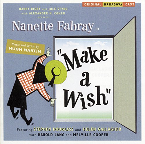 "Album cover for 'Make a Wish' with cartoon woman peeking through an open door."