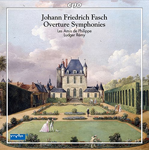 A CD cover featuring a serene 18th-century garden scene with a large estate.