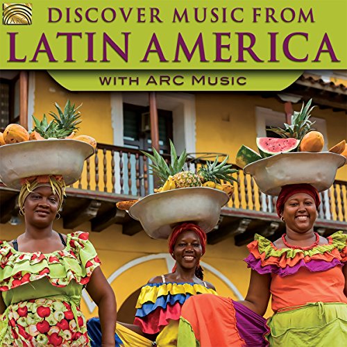 "CD cover featuring three women in colorful dresses with fruit on their heads."