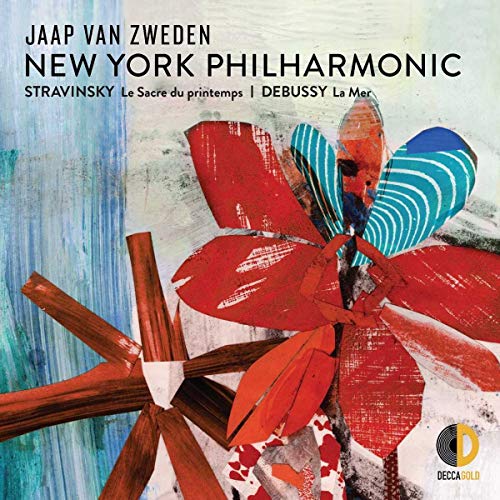 "CD cover featuring abstract floral design in red, blue, and brown hues."
