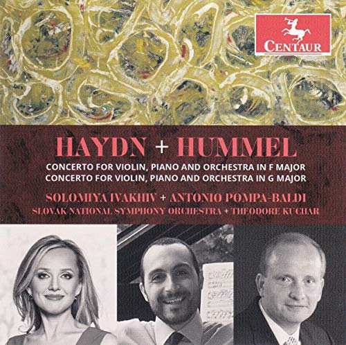 "CD cover with abstract gold design, red logo, and three black-and-white portraits below."