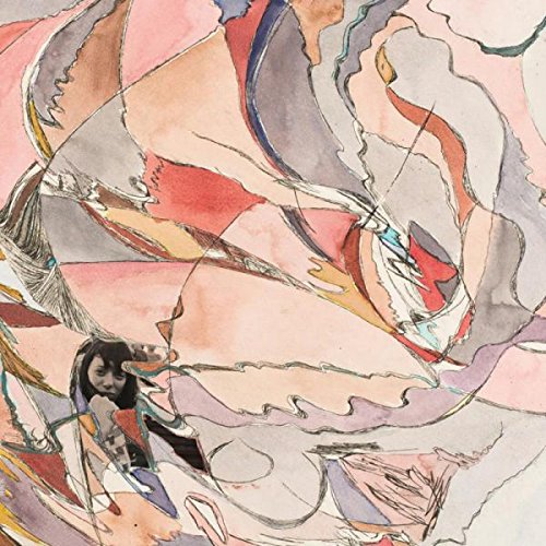 The alt text for the image is: "Abstract watercolor album cover with a woman in the corner."