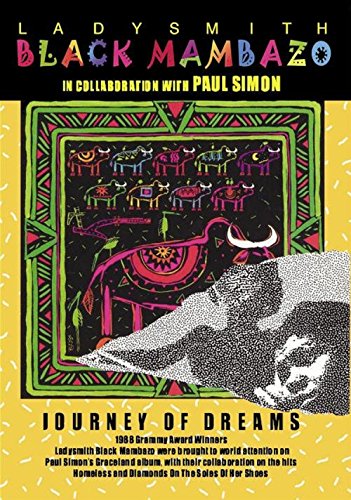"Ladysmith Black Mambazo: Journey of Dreams DVD cover featuring a black and white cow image."