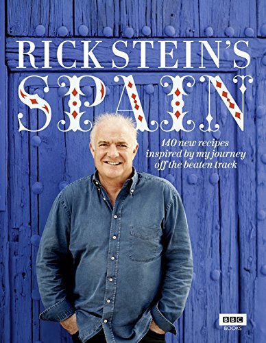 "Cookbook cover featuring Rick Stein in front of a blue wooden door."