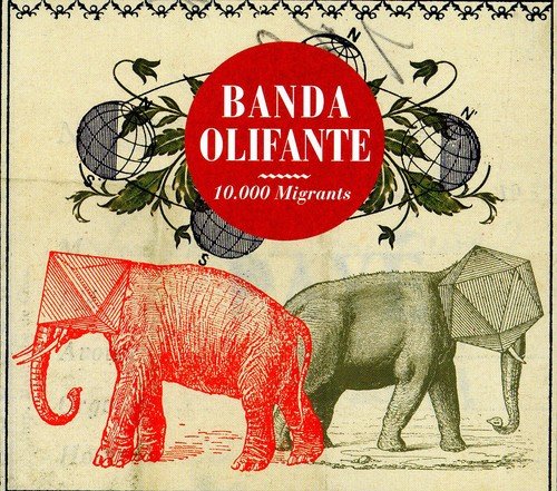 "CD cover art featuring two elephants and a red circle with white text."