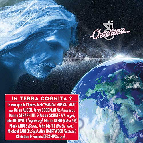 "CD cover art featuring a blue statue and Earth from space."