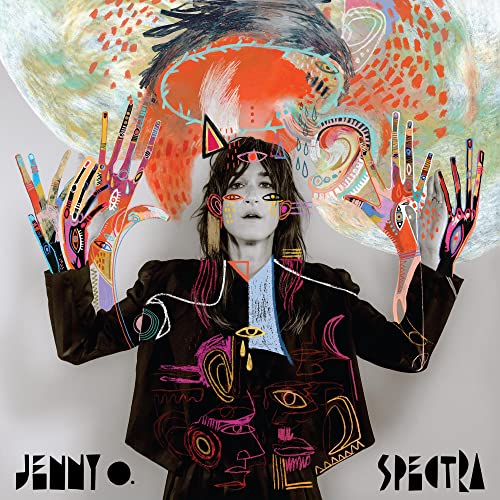 Album cover for Jenny O.'s "Spectra" featuring a painted portrait and hands.