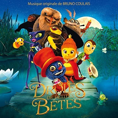 "CD cover featuring cartoon insects on a dock, night scene, with title text."