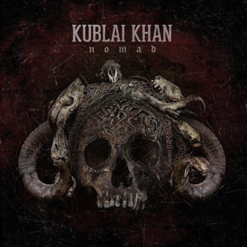 "CD cover art featuring a skull with horns and the text 'Kublai Khan nomad'."