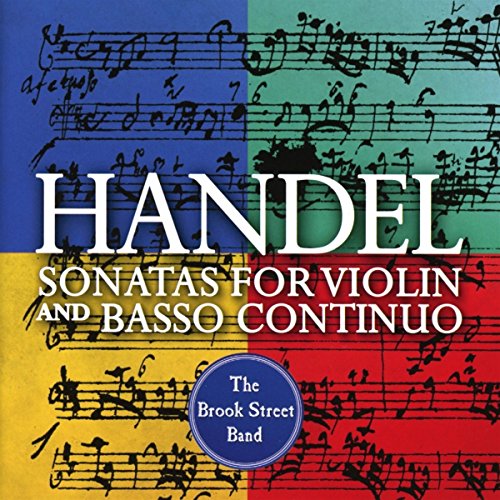 "Album cover with 'Handel' in white text on a musical notes background."