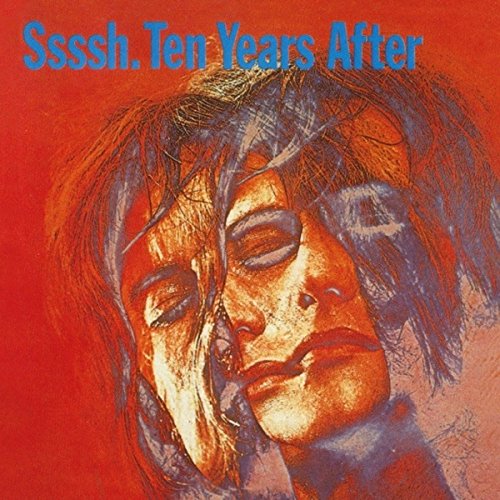 Album cover with a sketch of a woman's face on a red background.