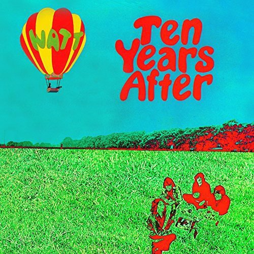 "Album cover for Ten Years After, featuring a hot air balloon and people in a field."
