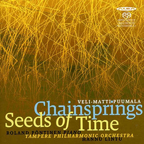 Album cover with yellow grass-like design and blue and yellow text on brown background.