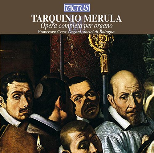 "CD cover with a Renaissance painting of four men and ornate details."