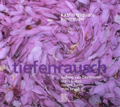 CD cover with pink flower petals and purple text "tiefenrausch" and white artist names.