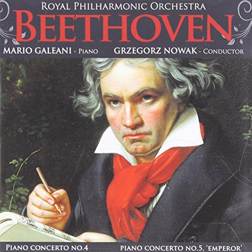 "CD cover featuring a portrait of Beethoven writing, with red and white text."