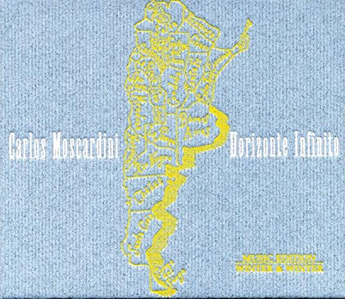 "Album cover with light blue background, yellow abstract figure, and white and yellow text."