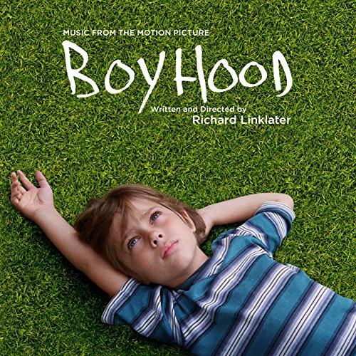 “Boyhood” soundtrack CD cover with a young boy lying in grass.