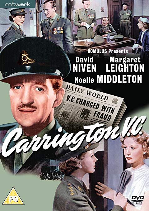 DVD cover for "Carrington V.C." featuring a collage of military scenes and actors.