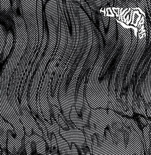 The image is a black-and-white spiral pattern with a logo. #### Alt text: "Black and white spiral pattern with 'Hookworms' logo in the top-right corner."