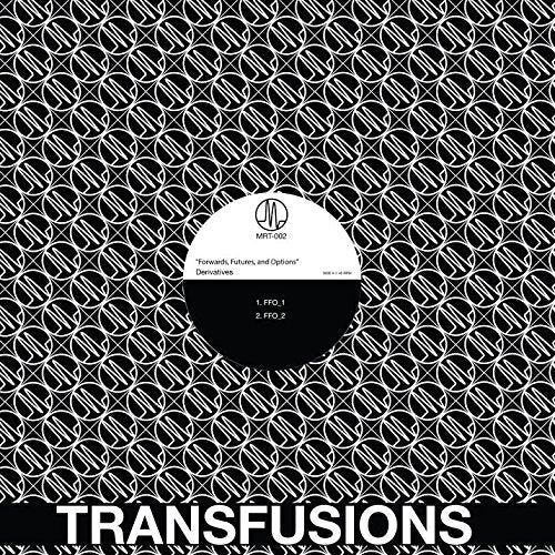 "Black vinyl record cover with white pattern and 'TRANSFUSIONS' text at the bottom."