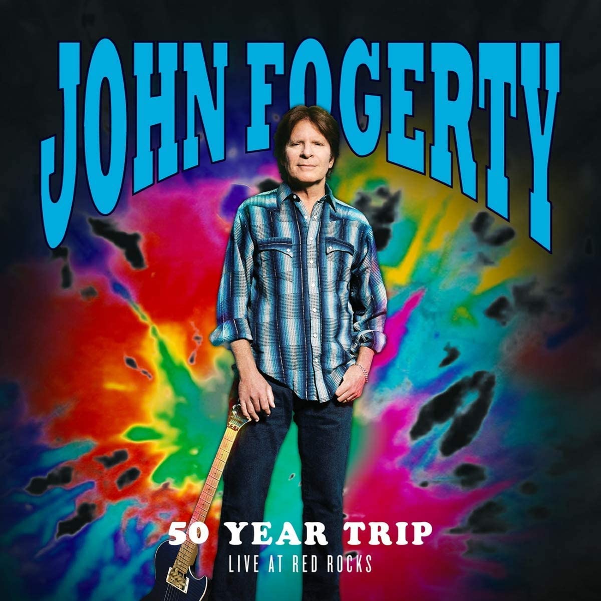 CD cover featuring John Fogerty holding a guitar against a multicolored psychedelic background.