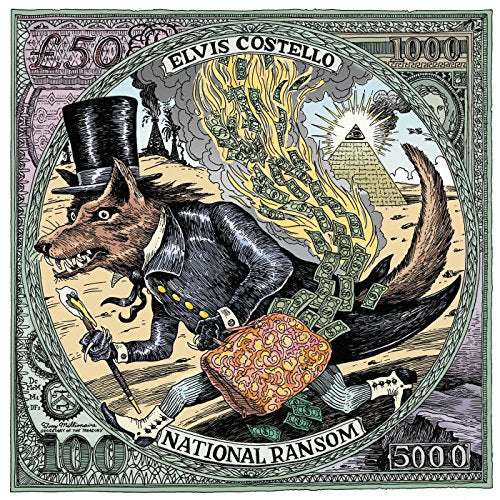 "Album cover art: anthropomorphic badger in top hat, surrounded by cash and pyramid."