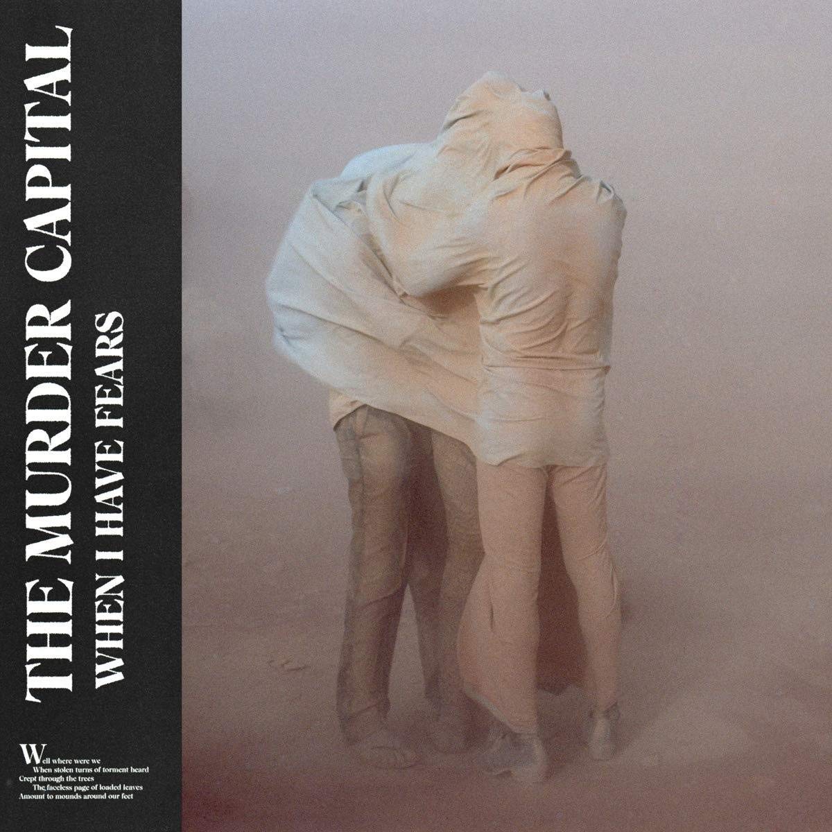 Album cover with two statues embracing, on a black background with white text.