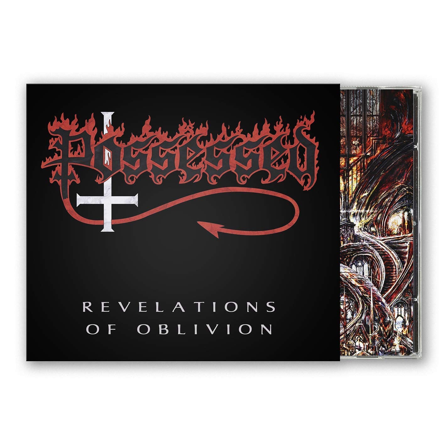 Album cover art: dark, gothic cathedral with red and white text overlay.