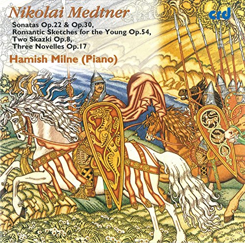 Medieval knights on horses, album cover with text and blue logo.