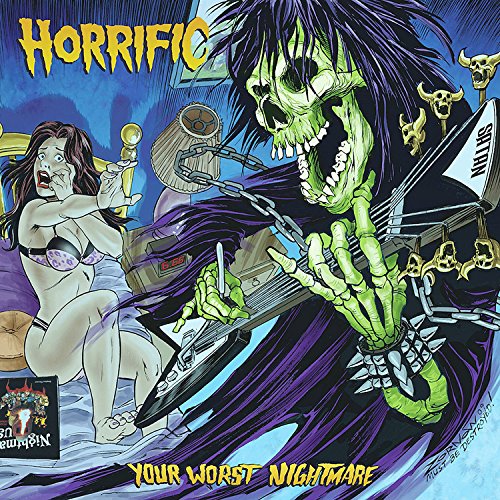 Vinyl album cover art featuring a cartoon zombie and screaming woman.