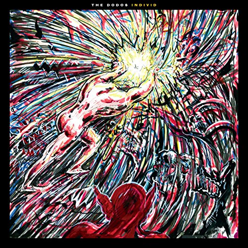 Vinyl album cover featuring abstract, multicolored illustration of a humanoid figure.