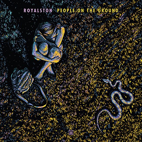 "Vinyl album cover with illustration of a person and snake on grassy ground."