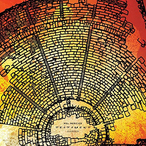 "Album cover art featuring a stylized illustration of an ancient amphitheater in orange and yellow."