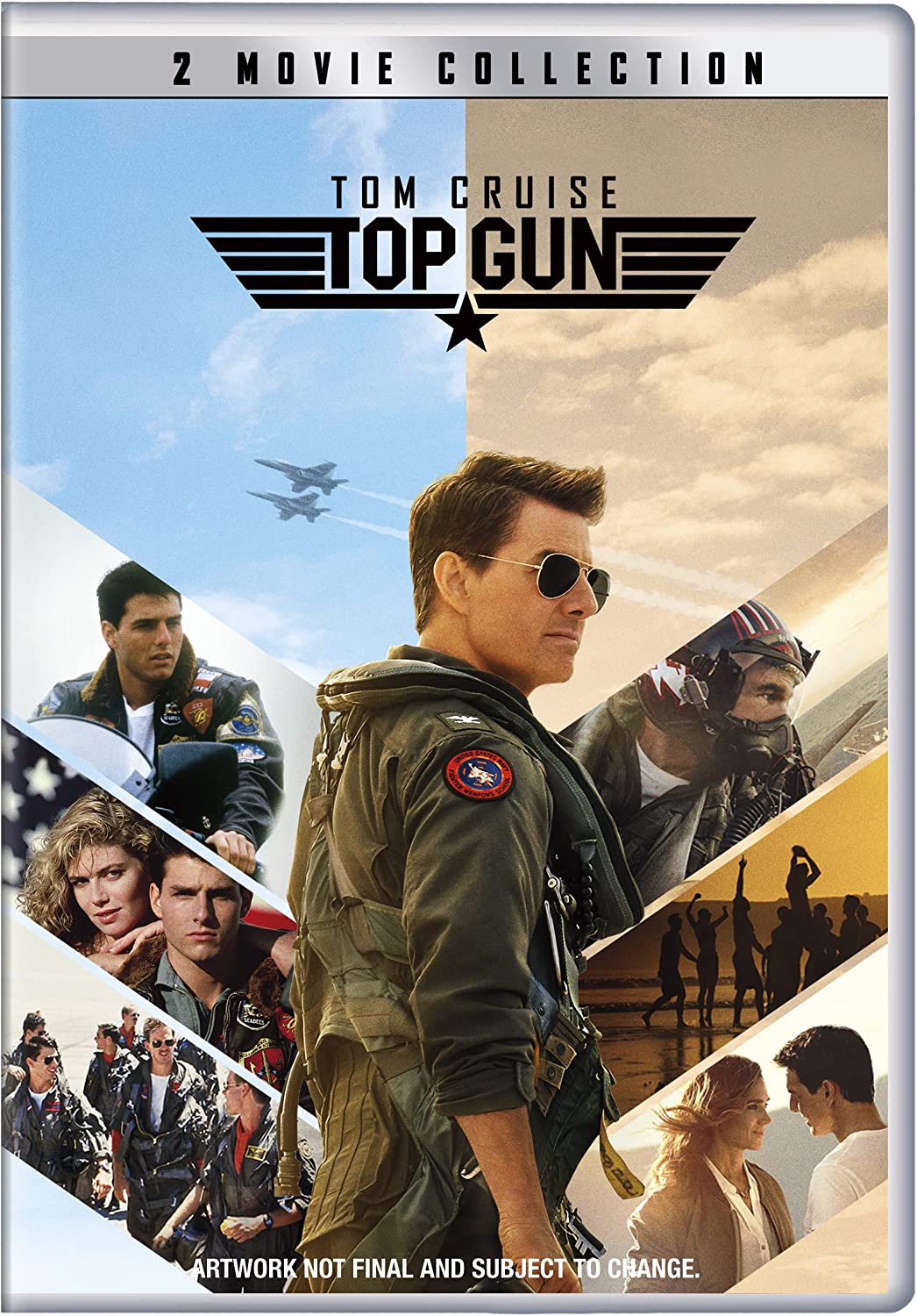 DVD cover featuring Tom Cruise in a flight suit with scenes from Top Gun films.