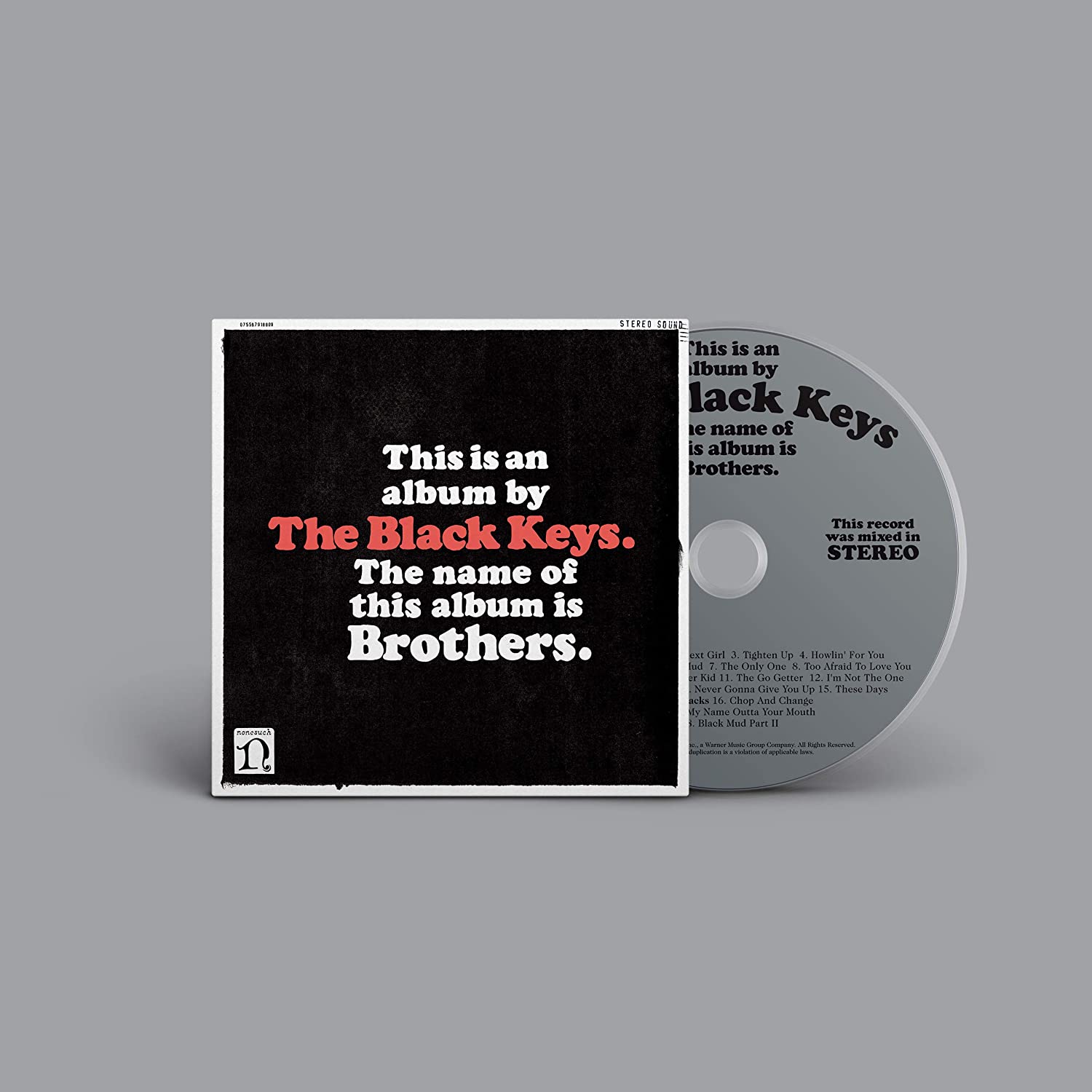 CD case with a black cover and a silver CD partially visible.